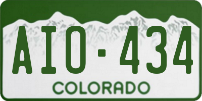 CO license plate AIO434