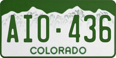 CO license plate AIO436