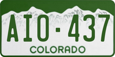 CO license plate AIO437