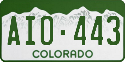 CO license plate AIO443