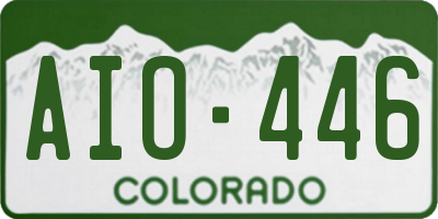 CO license plate AIO446