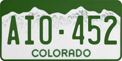 CO license plate AIO452