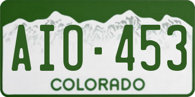 CO license plate AIO453