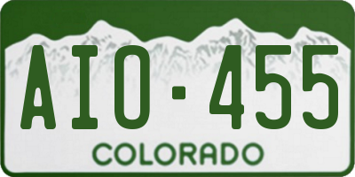 CO license plate AIO455