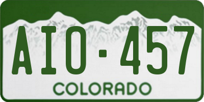 CO license plate AIO457