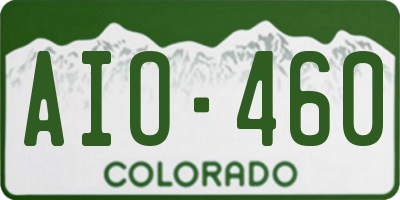 CO license plate AIO460