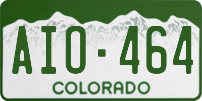 CO license plate AIO464
