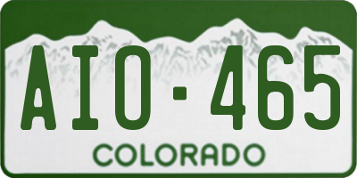 CO license plate AIO465