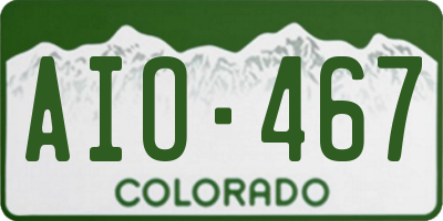 CO license plate AIO467