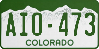 CO license plate AIO473