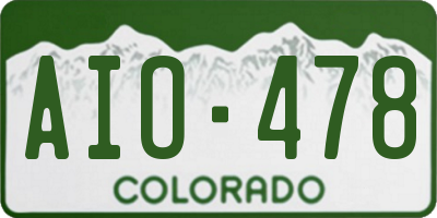 CO license plate AIO478