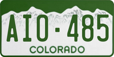 CO license plate AIO485