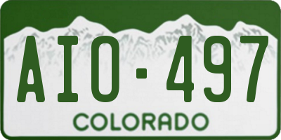 CO license plate AIO497