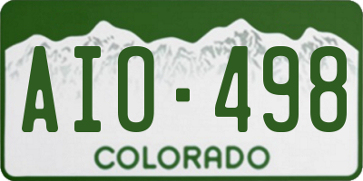 CO license plate AIO498