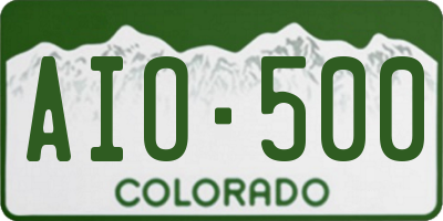 CO license plate AIO500