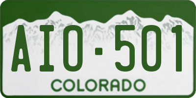 CO license plate AIO501