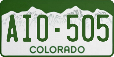 CO license plate AIO505