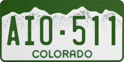 CO license plate AIO511