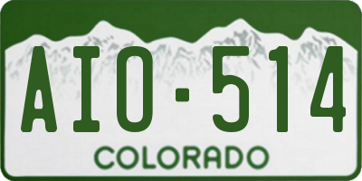 CO license plate AIO514
