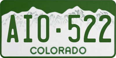 CO license plate AIO522