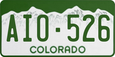 CO license plate AIO526