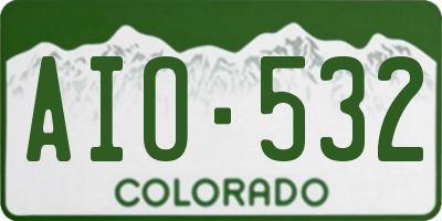 CO license plate AIO532