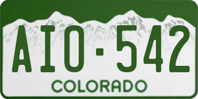 CO license plate AIO542