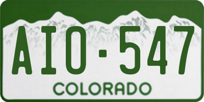 CO license plate AIO547