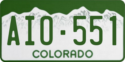 CO license plate AIO551
