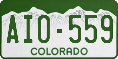 CO license plate AIO559