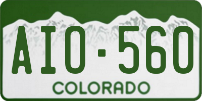 CO license plate AIO560
