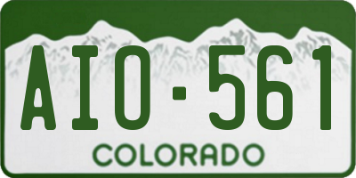 CO license plate AIO561