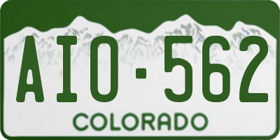 CO license plate AIO562