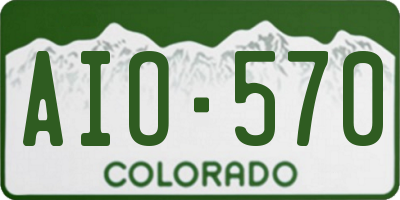 CO license plate AIO570