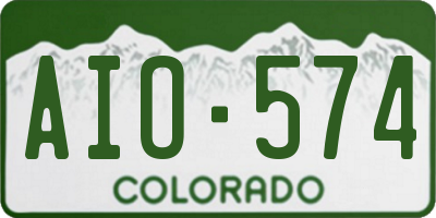 CO license plate AIO574