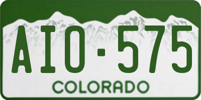 CO license plate AIO575