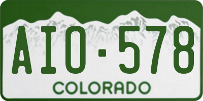 CO license plate AIO578