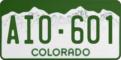 CO license plate AIO601