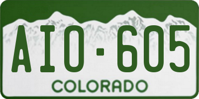 CO license plate AIO605