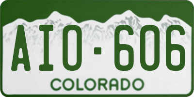 CO license plate AIO606