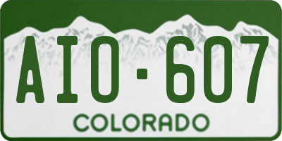 CO license plate AIO607