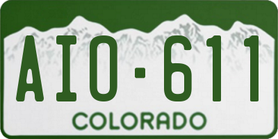 CO license plate AIO611