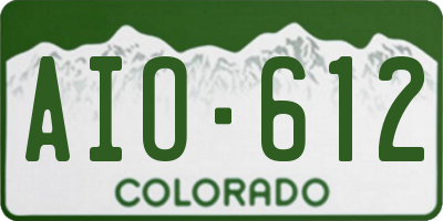 CO license plate AIO612