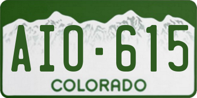 CO license plate AIO615