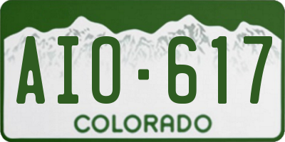 CO license plate AIO617