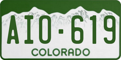 CO license plate AIO619