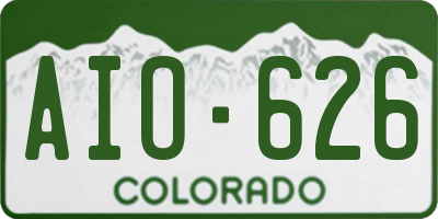 CO license plate AIO626