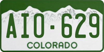 CO license plate AIO629