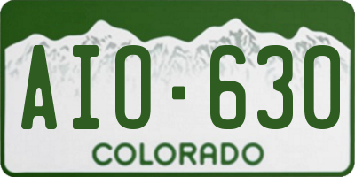 CO license plate AIO630