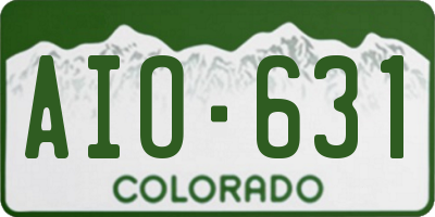 CO license plate AIO631